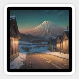 Noche Gélida En Japón Sticker